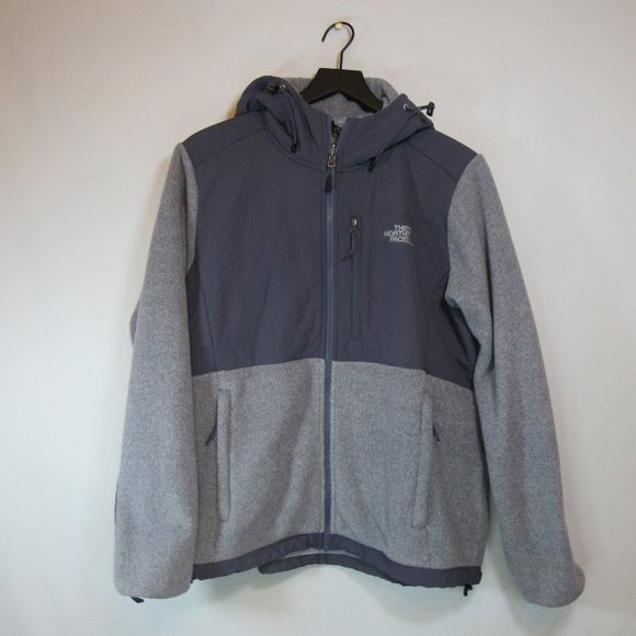 The North Face Jackets & Blazers - The North Face Denali Hooded Gray Fleece Zip Up Jacket Large